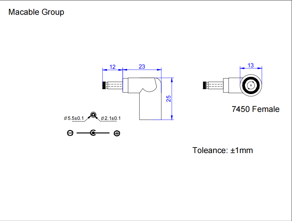 5521 male/ 7450 female angle connector - Image 2